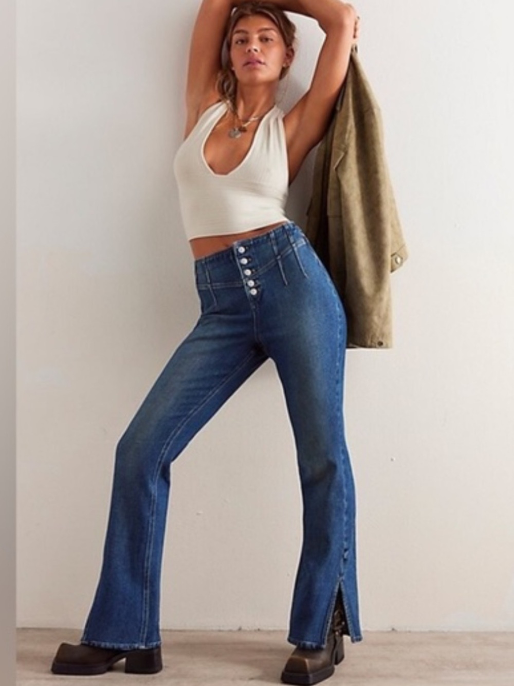 FREE PEOPLE We The Free Crvy Nix Corset Jeans